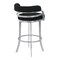 Armen Living Prinz 30" Bar Height Swivel Black Faux Leather and Brushed Stainless Steel Bar Stool LCPRBABLBS30 - alternate 4